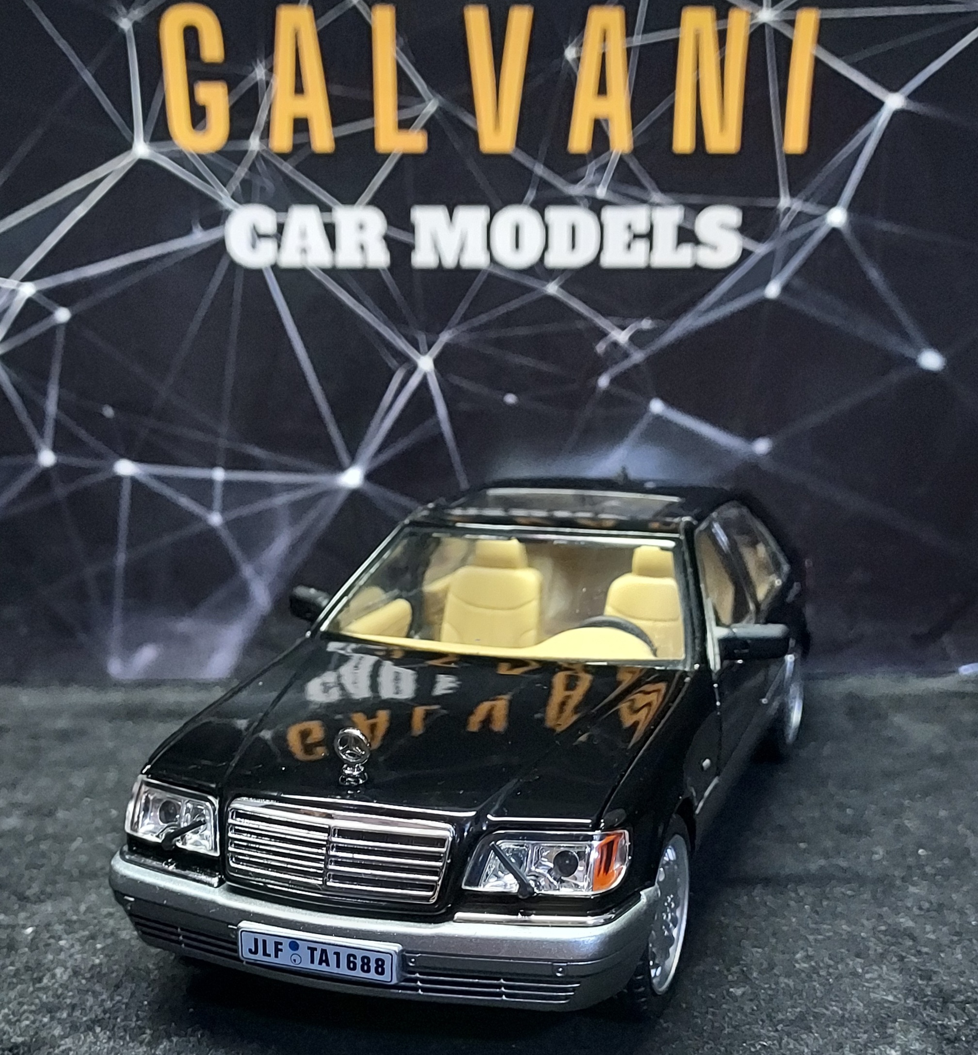 ماکت بنز w140 اتاق تانک فلزی 1:24 مشکی
